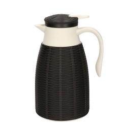 1x Zwarte koffiekan/isoleerkan 1 liter - Thermoskannen