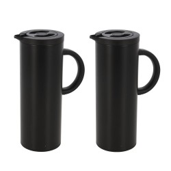 2x stuks koffie/thee thermoskannen RVS 1000 ml/1L - Thermoskannen